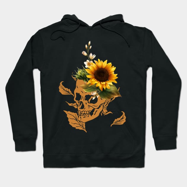 Skull With Sunflower Costume Gift Hoodie by Pretr=ty